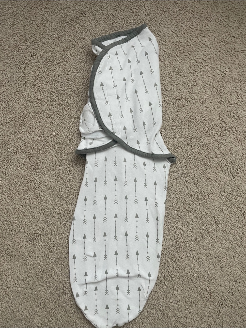 Baby Arrow Print Swaddle Sack - Gray Trim